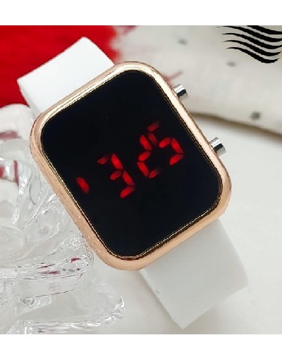 LED Touch Screen Rubber Strap Watch for Kids - White Price in Pakistan