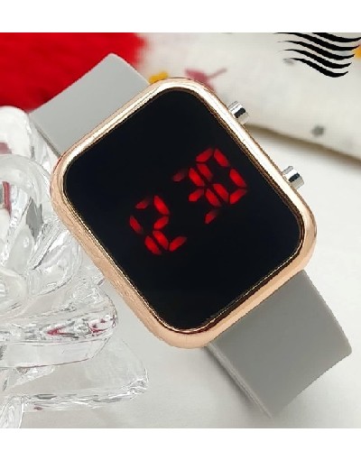 LED Touch Screen Rubber Strap Watch for Kids - Grey Price in Pakistan
