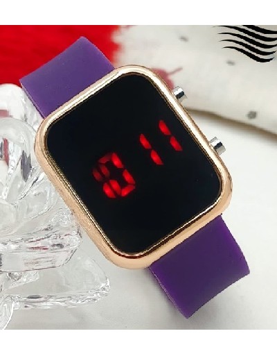 LED Touch Screen Rubber Strap Watch for Kids - Purple Price in Pakistan