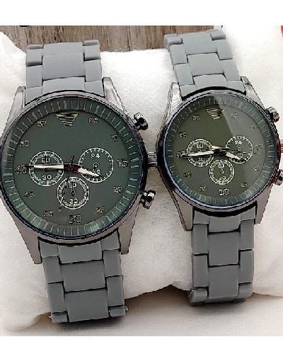 Pack of 2 Stylish Rubber Chain Watch for Couple Price in Pakistan