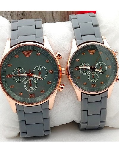 Pack of 2 Stylish Rubber Chain Watch for Couple Price in Pakistan