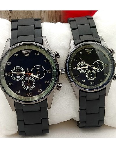 Pack of 2 Stylish Rubber Chain Watch for Couple Price in Pakistan