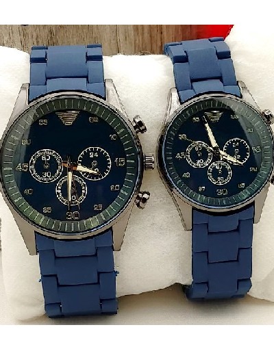 Pack of 2 Stylish Rubber Chain Watch for Couple Price in Pakistan