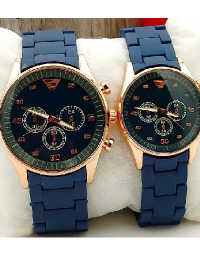 Pack of 2 Stylish Rubber Chain Watch for Couple Price in Pakistan