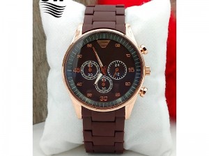 Stylish Rubber Chain Watch for Men - Brown