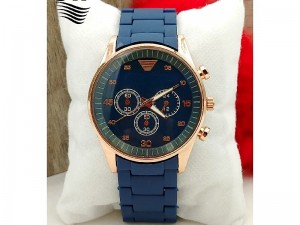 Stylish Rubber Chain Watch for Men - Blue Price in Pakistan