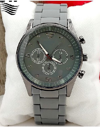 Stylish Rubber Chain Watch for Men - Grey Price in Pakistan