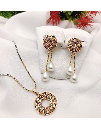 Multicolor Gold Plated Locket Set Price in Pakistan