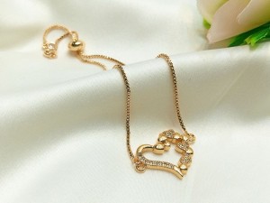 Gold Plated Heart Shape Bracelet for Girls Price in Pakistan