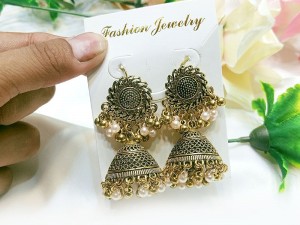 Antique Style Golden Jhumki Earrings for Girls Price in Pakistan