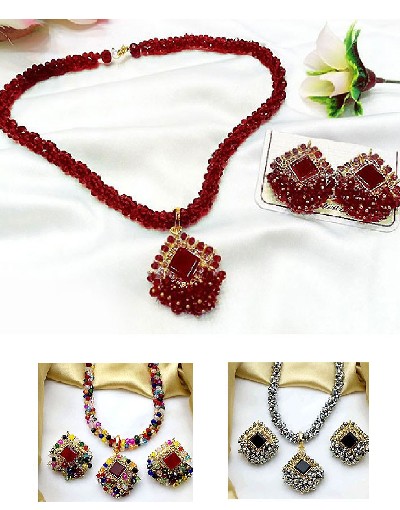 Elegant Mala Necklace Set with Earrings of Your Color Choice Price in Pakistan