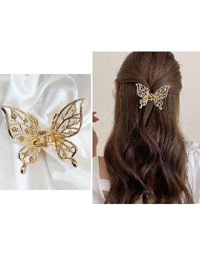 Elegant Butterfly Shaped Hair Clip - Golden Price in Pakistan