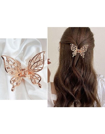 Elegant Butterfly Shaped Hair Clip - Rose Golden Price in Pakistan