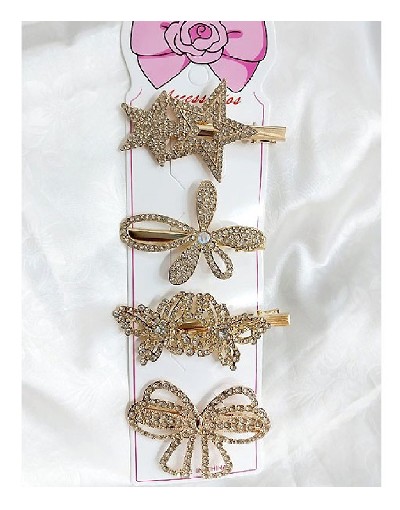 Pack of 4 Beautiful Hair Clips for Girls Price in Pakistan