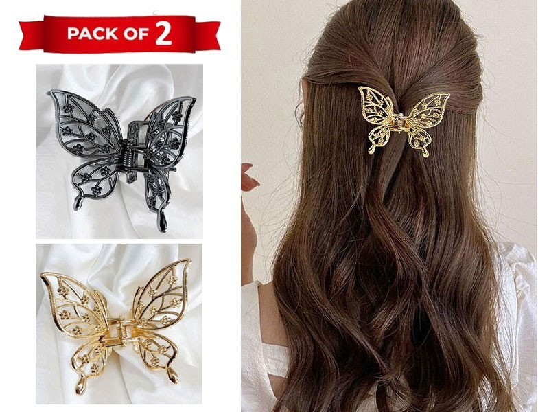 Pack of 2 Butterfly Shaped Hair Clips Price in Pakistan