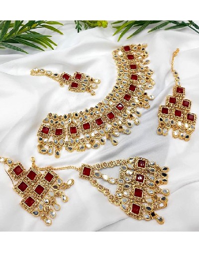 Heavy Bridal Jewellery Set with Earrings, Jhoomar & Tikka