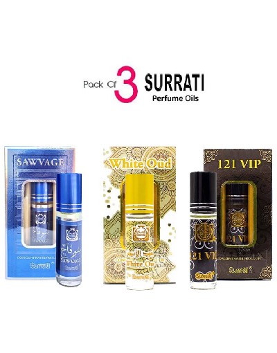 Pack of 3  Surrati Perfume Oils Price in Pakistan