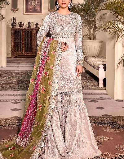 Luxury Heavy Embroidered Organza Wedding Dress 2023 Price in Pakistan