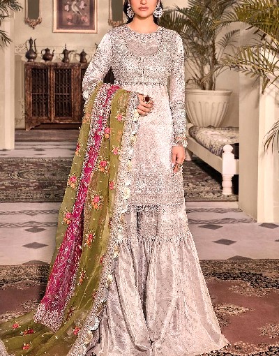 Luxury Heavy Embroidered Organza Wedding Dress 2024 Price in Pakistan