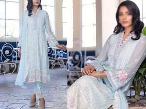 Heavy Embroidered Formal Chiffon Party Dress 2024