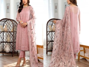 Luxury Heavy Embroidered Chiffon Wedding Dress 2023 Price in Pakistan