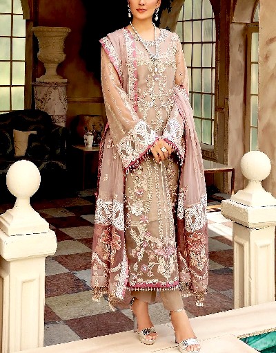 Handwork Heavy Embroidered Organza Party Wear Dress 2023