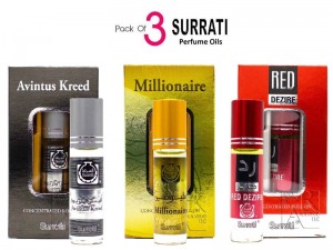 Pack of 3 Surrati Perfume Oils Inspired by Aventus Creed, Millionaire & Dunhill Desire Red Price in Pakistan