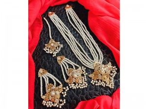 Hyderabadi Pearl Jewellery Set with Earrings & Tikka Price in Pakistan