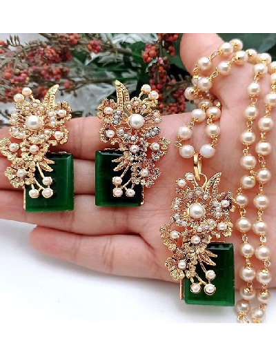 Turkish Gold Polish Jewelry Set with Earrings Price in Pakistan