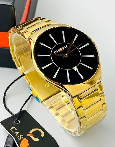 Original Cassray Men's Stainless Steel Chain Watch - Golden Price in Pakistan