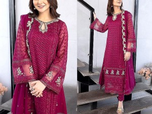 Luxury Heavy Embroidered Chiffon Wedding Dress 2023 Price in Pakistan