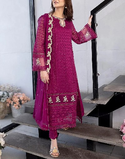 Luxury Heavy Embroidered Chiffon Wedding Dress 2024 Price in Pakistan