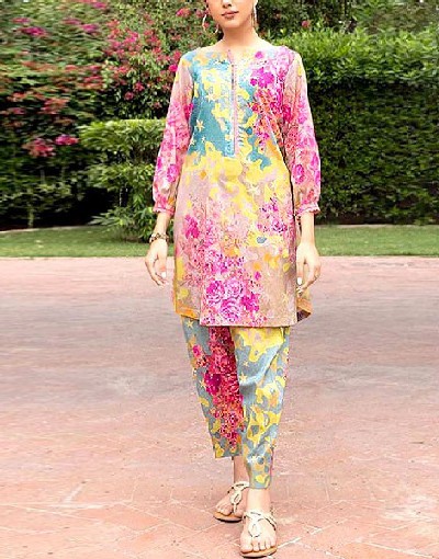 Digital All-Over Print Cambric Cotton Dress with Diamond Dupatta Price in Pakistan