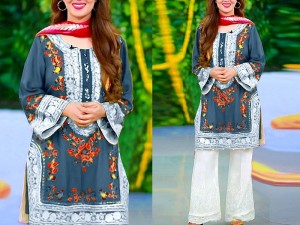 Elegant 2-Piece Embroidered Linen Dress 2023 Price in Pakistan