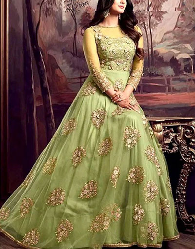 Readymade 2-Piece Embroidered Organza Maxi Dress Price in Pakistan