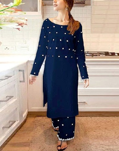 Readymade 2-Piece Embroidered Cotton Dress for Girls Price in Pakistan