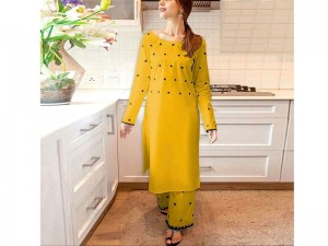 Readymade 2-Piece Embroidered Cotton Dress for Girls Price in Pakistan