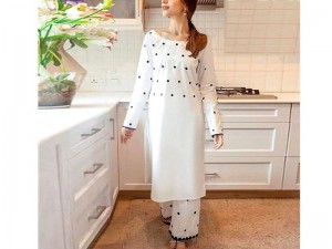 Readymade 2-Piece Embroidered Cotton Dress for Girls Price in Pakistan