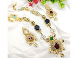 Premium Quality Indian Rajwadi Long Mala Set with Earrings