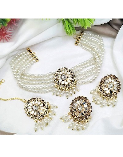 Indian Farshiya Choker Set with Tika