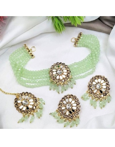 Indian Farshiya Choker Set with Tika