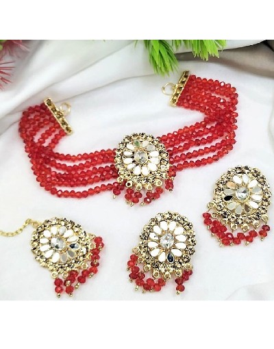 Indian Farshiya Choker Set with Tika