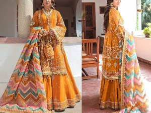 Luxurious Handwork & Heavy Embroidered Organza Bridal Gharara Dress 2023 Price in Pakistan