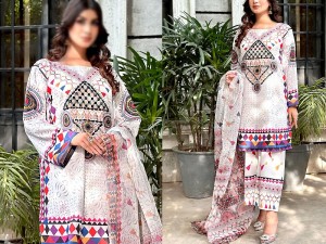 Digital Print Linen Dress with Linen Dupatta & Printed Trouser Price in Pakistan