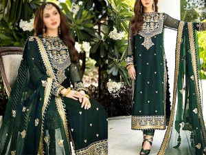 Elegant Embroidered Fancy Chiffon Wedding Dress 2024 Price in Pakistan