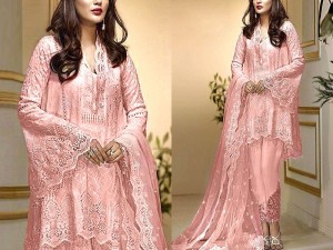 Luxury Heavy Embroidered Formal Net Wedding Dress with Inner Price in Pakistan