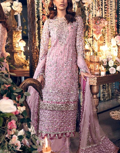 Luxury Handwork Heavy Embroidered Organza Wedding Dress Price in Pakistan