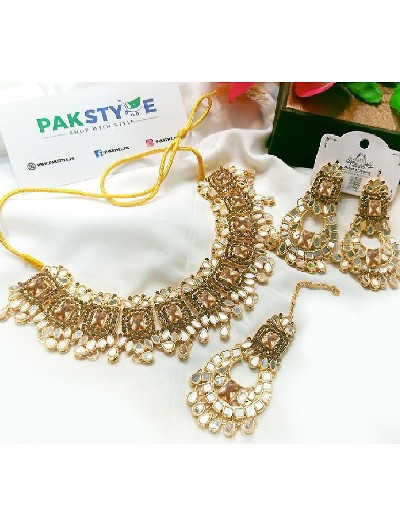 Heavy Bridal Jewelry Set with Earrings & Tikka Price in Pakistan