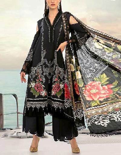 Embroidered Black Dhanak Dress with Dhanak Shawl Dupatta Price in Pakistan