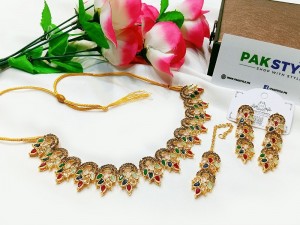 Indian Style Zircon Studded Party Wear Jewellery Set Price in Pakistan
